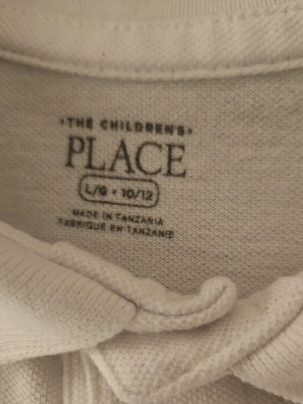 Classic White Boy's Polo Shirt - Childrens Place Size 10/12